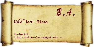 Bátor Alex névjegykártya