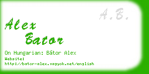 alex bator business card